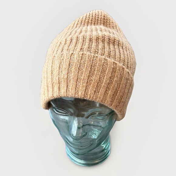 Free People Tan Knit Beanie Winter Hat - Picture 1 of 6